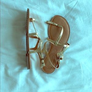 Gold Leather Sandals